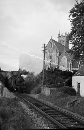 CHURCH FROM RAILWAY WITH TRAIN